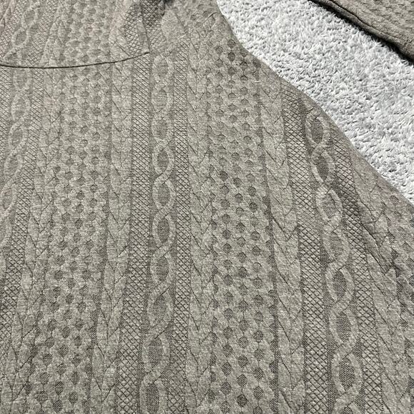 ModCloth Dress Womens Medium Gray Braid My Entire Day 3/4 Sleeve Textured - Picture 2 of 7